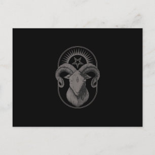 Postal De Anuncios Pentagrama de Cabra del Diablo Baphomet Satanás Oc