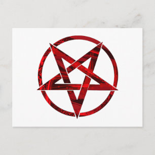 Postal De Anuncios Pentagrama del Diablo Rojo