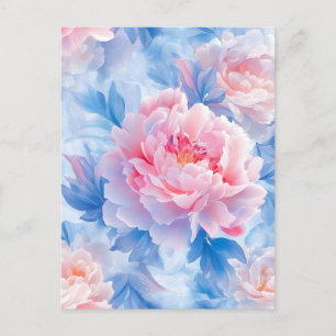 Postal De Anuncios Peonía acuática abstracta en flor