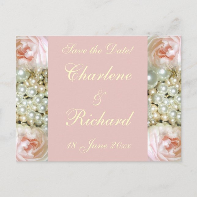 Postal De Anuncios Peonías y Perlas (Anverso)