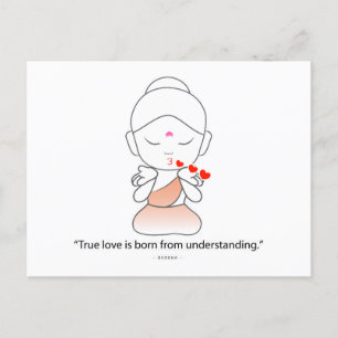 Postal De Anuncios Pequeño Buda amistoso mostrando amor