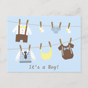 Postal De Anuncios Pequeño Caballero Baby Boy Clothesline