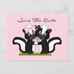 Postal De Anuncios Pequeños Skunks Salvan La Fecha