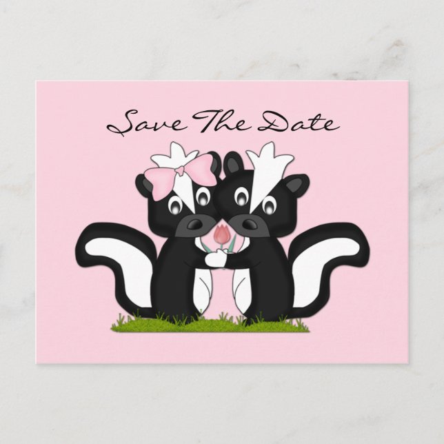 Postal De Anuncios Pequeños Skunks Salvan La Fecha (Anverso)