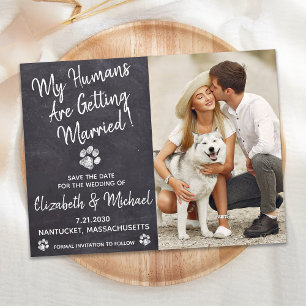 Postal De Anuncios Perro Boda Rústico Perro Salva La Fecha