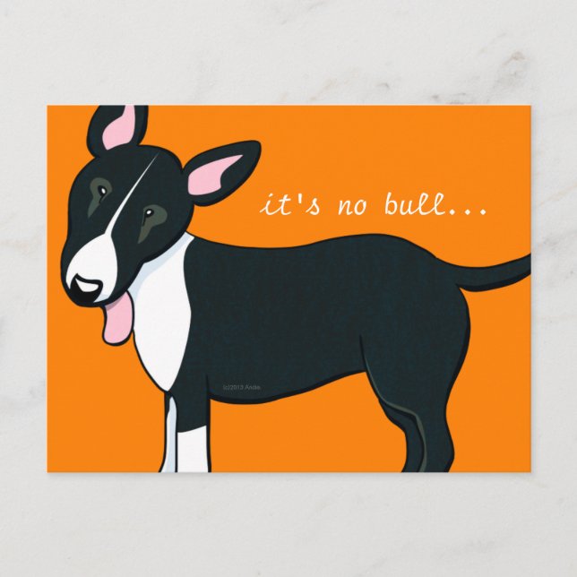 Postal De Anuncios Perro Bull Terrier Trasladado Nueva Dirección (Anverso)