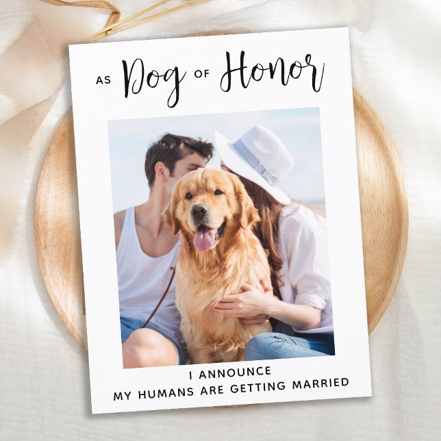 Postal De Anuncios Perro de Honor Boda de Perros Guardar la Fecha (Subido por el creador)