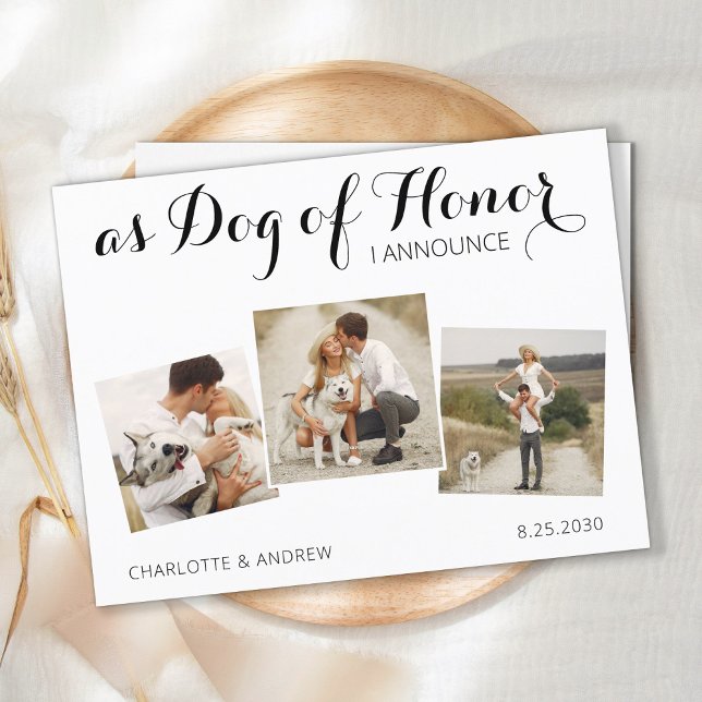Postal De Anuncios Perro de Honor Foto Mascota Boda Guardar la Fecha (Subido por el creador)