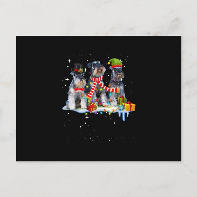 Postal De Anuncios perro navidades de schnauzer en miniatura adorable (Anverso)