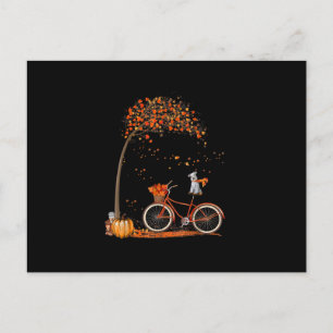 Postal De Anuncios Perro Schnauzer y bicicleta de calabazas Hoja de o