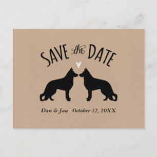 Postal De Anuncios Perros Pastor Alemán Boda Save the Date