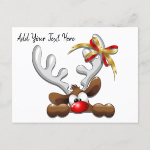 Postal De Anuncios Personaje de Navidades divertidos y desconcertados