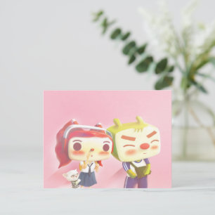 Postal De Anuncios Personajes Caprichosos con Gato