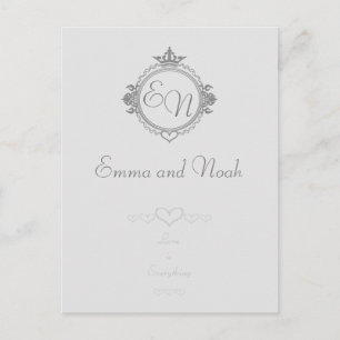 Postal De Anuncios Personaliza los nombres, iniciales y frase Love Po