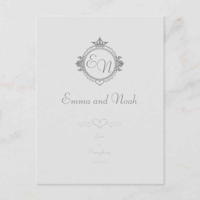 Postal De Anuncios Personaliza los nombres, iniciales y la frase Amor (Anverso)