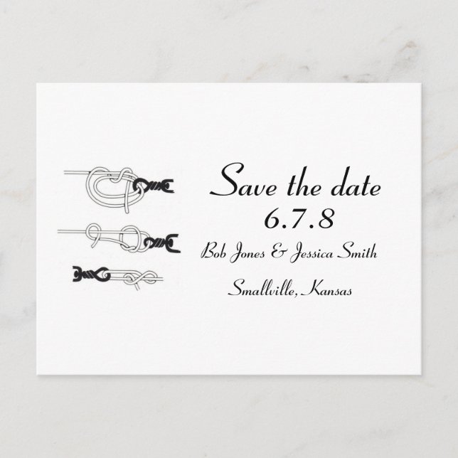 Postal De Anuncios Personalizable: Tying the knot - Save the Date (Anverso)