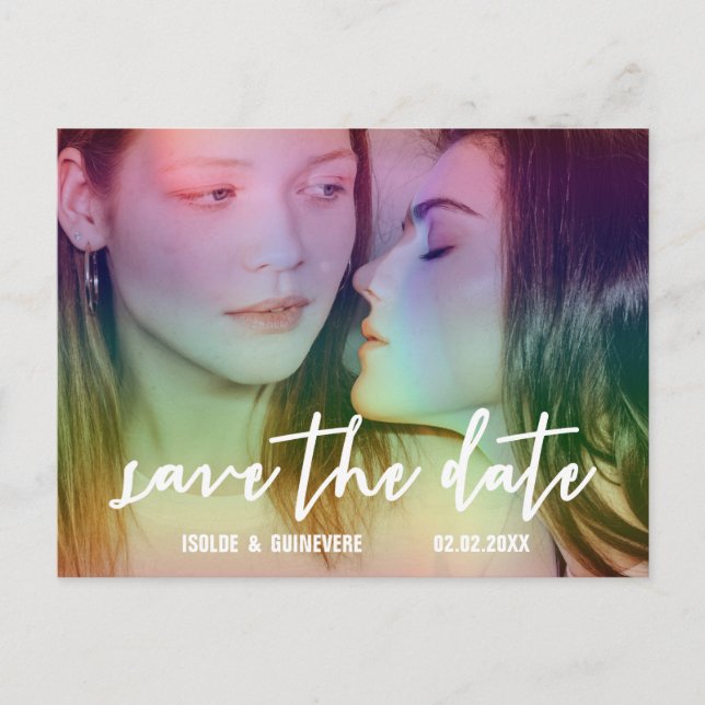Postal De Anuncios Personalizado arcoiris Foto Gay/Lesbian Save the D (Anverso)