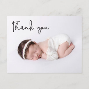 Postal De Anuncios Personalizado Bebé Muchacha Foto gracias Script