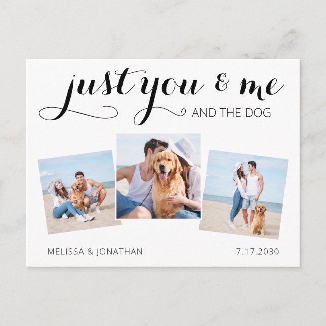 Postal De Anuncios Personalizado Collage de fotos Mascota Boda Perro  (Anverso)