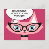 Personalizado de gatos retro "Me mudé" Nueva posta