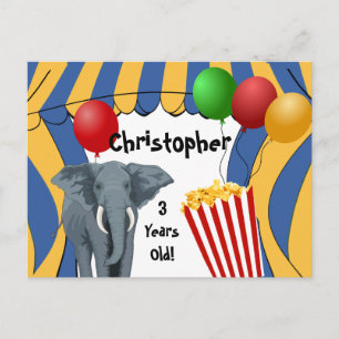 Postal De Anuncios Personalizado del Carnaval de Circo Cumpleaños