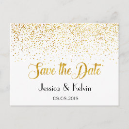 Postal De Anuncios Personalizado Faux Relieve metalizado dorado Confe