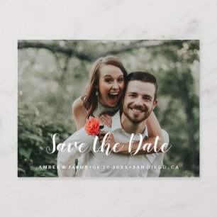 Postal De Anuncios Personalizado Fotografía romántica moderna Guardar