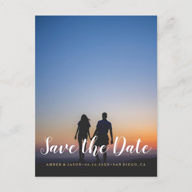 Postal De Anuncios Personalizado Fotografía romántica moderna Guardar (Anverso)