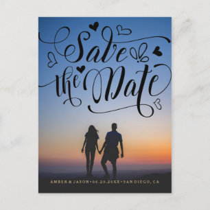 Postal De Anuncios Personalizado Fotografía romántica moderna Guardar