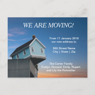 Postal De Anuncios Personalizado "Nos estamos moviendo"   Nueva Casa