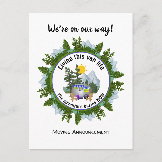 Postal De Anuncios Personalizado Van Life CARAVAN Camping (Anverso)