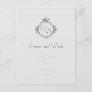 Postal De Anuncios Personalizar los nombres, iniciales y frase Amor
