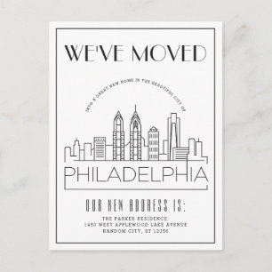Postal De Anuncios Philadelphia Modern Deco   Cambio de dirección