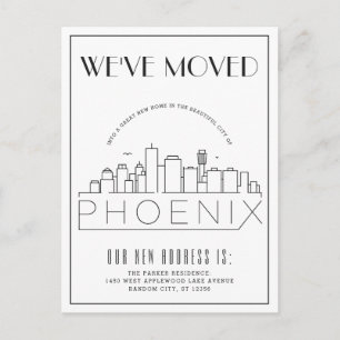 Postal De Anuncios Phoenix, Arizona Deco Moderno   Cambio de Direcció