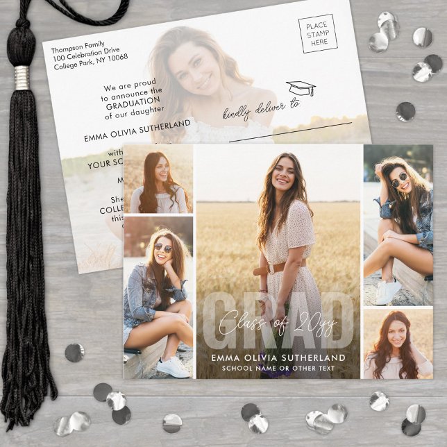 Postal De Anuncios Photo Collage Modern Overlay Class Year Graduation (Subido por el creador)