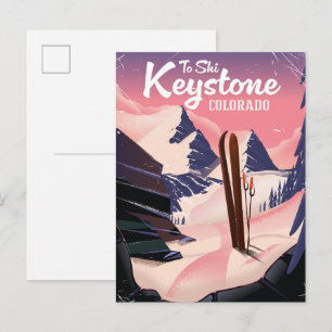 Postal De Anuncios Piedra angular para esquiar