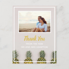 Postal De Anuncios Piña Boda Agradecimiento Foto Tropical