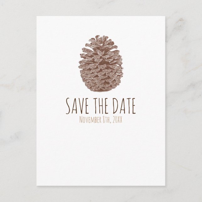 Postal De Anuncios Piña Elegante Boda Rústica Save The Date (Anverso)