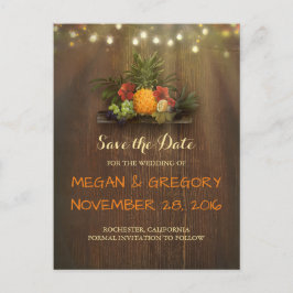 Postal De Anuncios Piña Luau Tropical de Playa Salva la Fecha