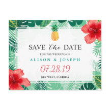 Piña Tropical Hawaiana Hibisco Guardar la Fecha