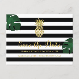 Postal De Anuncios Piña Tropical Moderna Hawaiana para Guardar la Fec
