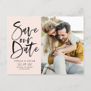 Postal De Anuncios Pincel Aquarela Rojo Claro Tinta Save Our Date