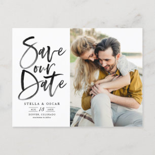 Postal De Anuncios Pincel de Acuarela Negra Caligrafía Salva Nuestra 