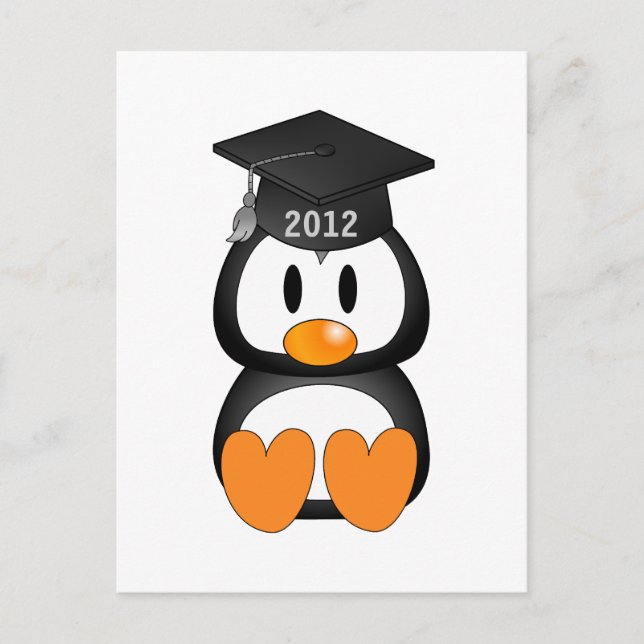 Postal De Anuncios Pingüino de Graduación (Anverso)