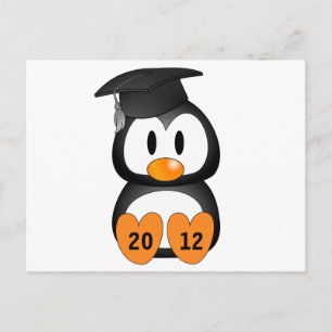 Postal De Anuncios Pingüino de graduación de personalizable