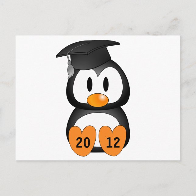 Postal De Anuncios Pingüino de graduación de personalizable (Anverso)