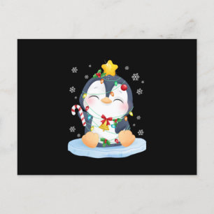 Postal De Anuncios Pingüino de Navidad Feliz Navidad