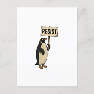 Postal De Anuncios Pinguino Divertido Resiste Protesta Contra Arancel