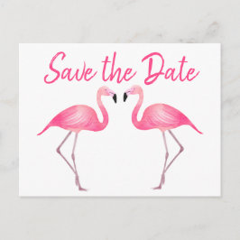 Postal De Anuncios Pink Flamingo Save The Date Engagement Boda