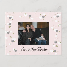 Postal De Anuncios Pink Playful Hearts Guardar la fecha